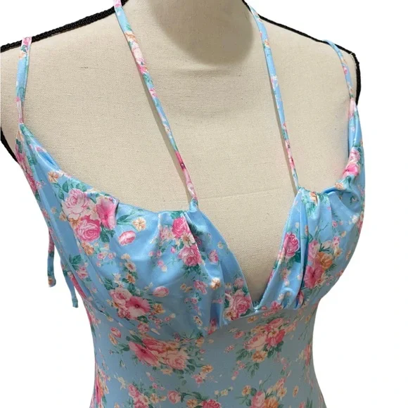 Tie Strap Floral Maxi Dress - Picture 2 of 3